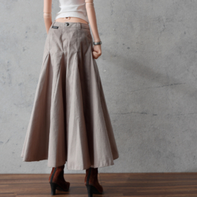 【Prototype】Blossom flared skirt（Beige） - Image 2